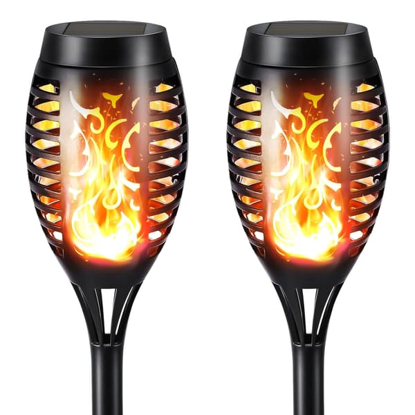 2-pack solcellsdrivna utomhusfacklor med dynamisk flameffekt [JUN] 2pcs