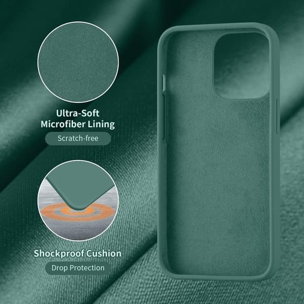 iPhone 12 - Rubberized Shockproof Silicone Case Green Green_max Green