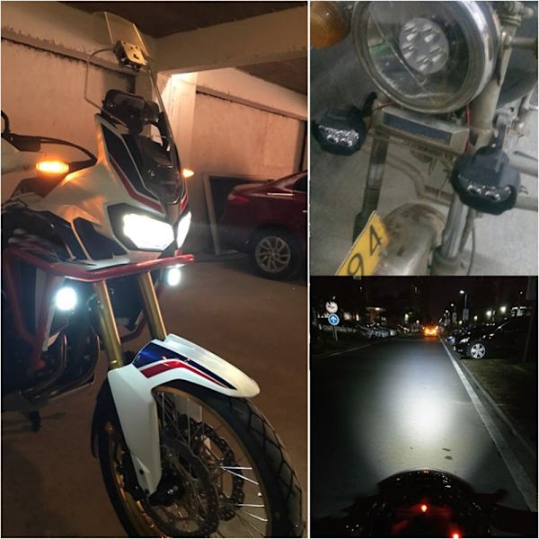 2 stk. 6 LED Motorcykel Forlygte Kørelys