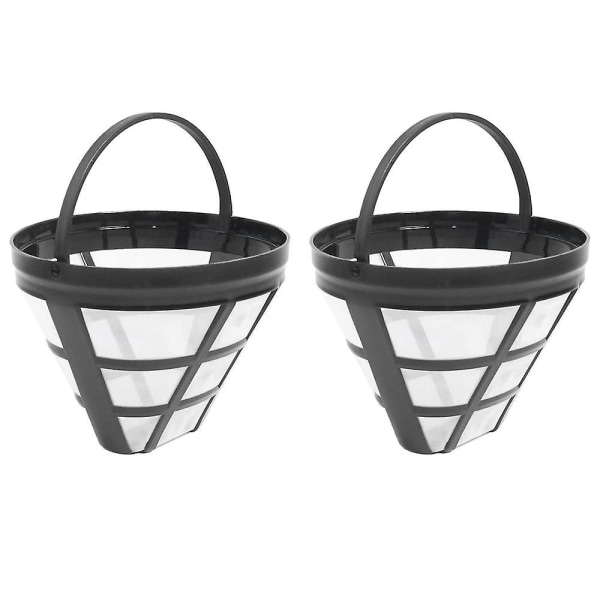2-pak No.4 Genanvendeligt Kaffefilter Kurvfilter til Ninja Filter, Passer til de fleste 8-12 Kops Kurv Dryp Kaffemaskiner