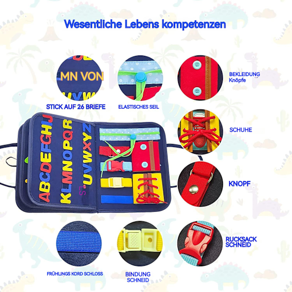 Withosent Toimintataulu taaperoille, 3 kerrosta, Toimintataulu 1 vuodesta alkaen, Montessori-lelu lapsille 1-4 vuotta, Opi perustaitoja