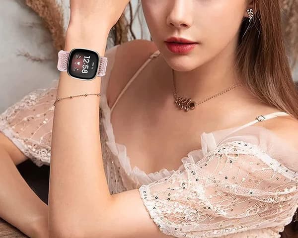 Elastiske nylonremme, der er kompatible med Fitbit Versa 4/versa 3/sense 2/sense - 3-pak