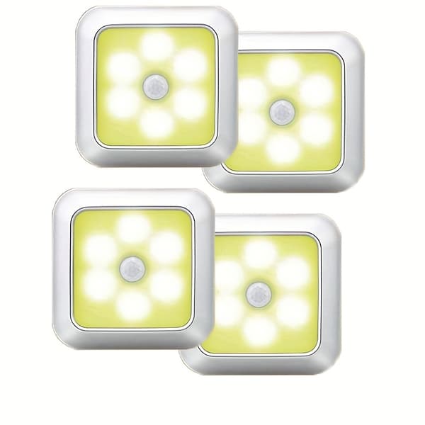 LED-rörelsesensorlampor batteridrivna utomhus inomhus vägglampa för trappor, garderob, hall Cold Light 2pcs
