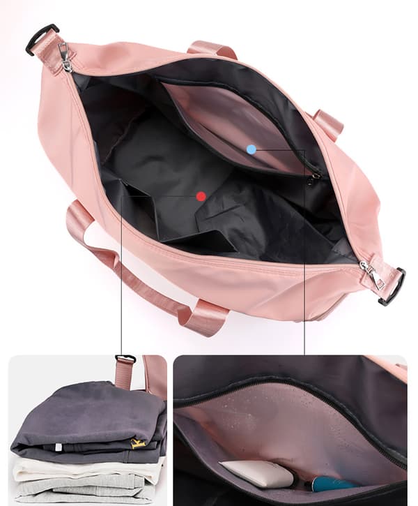Urheilukassi kenkälokerolla ja märkäosastolla, unisex[JUN] Pink