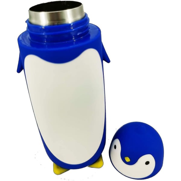 Penguin thermos water bottle, children's travel coffee cup, stai