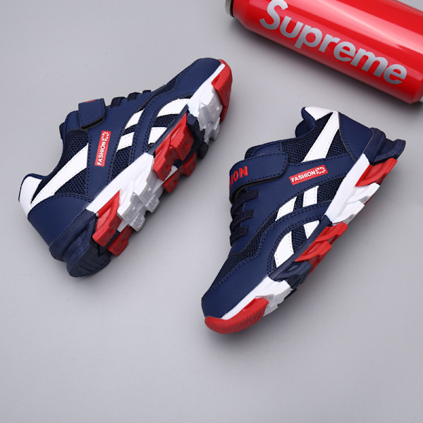 Pojkar Andningsbara Mesh-skor Pojkar Läder Casual Löparskor BLUE1 BLUE1 28