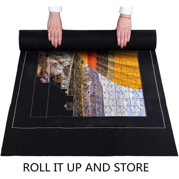 Stor 46x26\" Puslespillmatte og rullagring for opptil 1500 brikker [JUN]