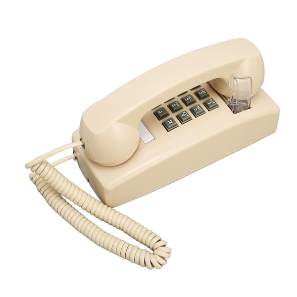 Retro veggtelefon Vanntett dekorativ ledningtelefon med volumkontroll for hjem bar bad Beige