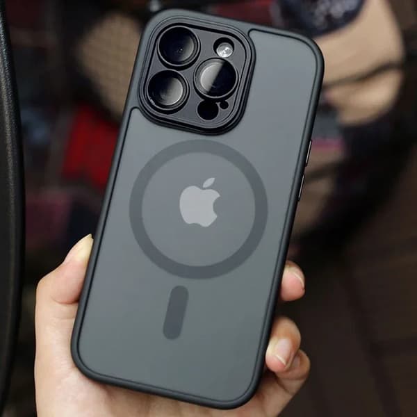 Magnetisk Gennemsigtig Stødsikker Case til iPhone 15 14 13 12 11 Pro Max[JUN] For iPhone 14 Pro Black