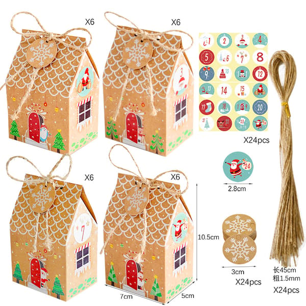 24 Premium Kraft Julegaveposer til Slik & Godter[JUN]