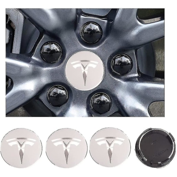 Tesla Model3/x/s/y Hub Cover Cover Cover Modifiering Tilbehør Sølv (FMY)