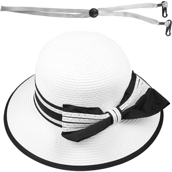 Dam Beach Hat Panama Hat Vikbar Solhatt med bred brätte Halm