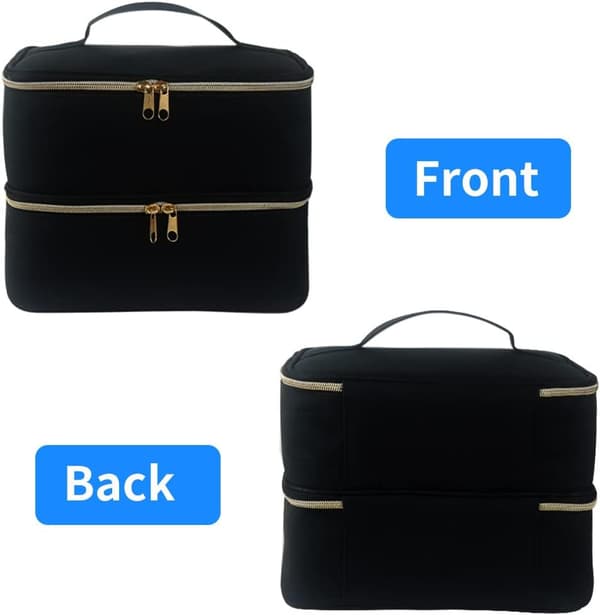 Removable 2-Layer Nail Polish Case Nail Polish Storage Bag Nail Polish Travel Bag for Nail Polish Tool Kit (Empty Bag) (Black)