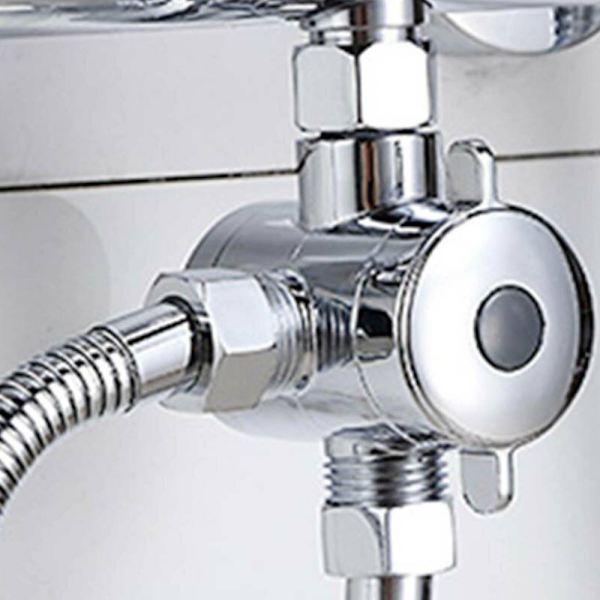 3-vejs T-adapter Bruseshoved Arm Montering Diverter Ventil 1/2\"