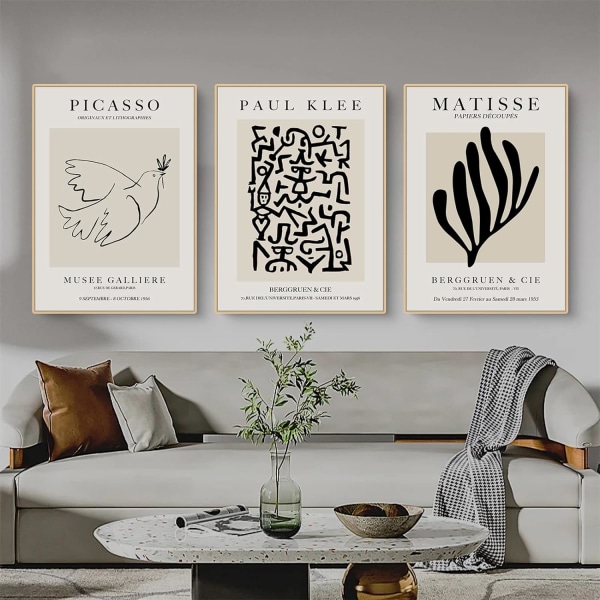 Matisse Living Room Posters Set med 3 abstrakt Matisse Pictur