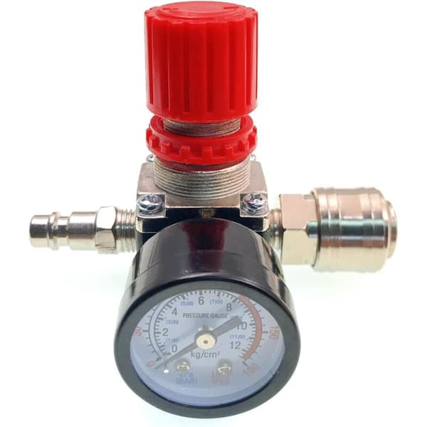Luftkompressor Tryckregulator, 1/4\" Pneumatisk Tryckregulator, Tryckkontrollventil med Anslutning 140 PSI 12 Bar