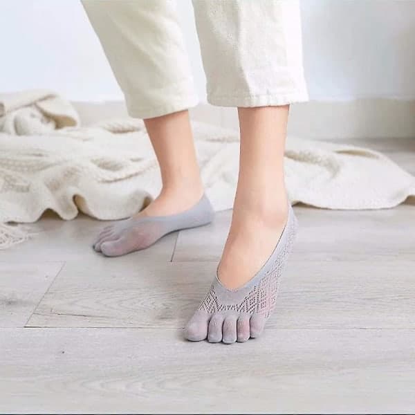 Tåstrømper, 5 par femfingerstrømper til kvinder