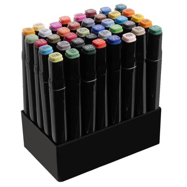 40x dobbeltsidede overstregningstusser akvarelmarkører - Multicolor[JUN]