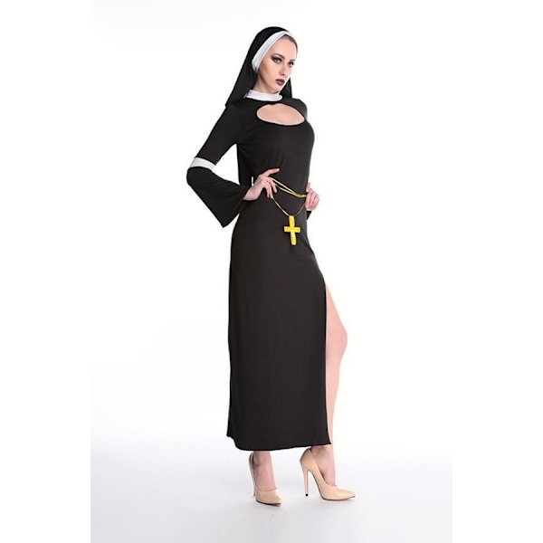 Halloween Kvinnelig Prest Cosplay Kostyme Kryss Prest Kostyme Nonne Cosplay Munk Kostyme Spill Kostyme XL
