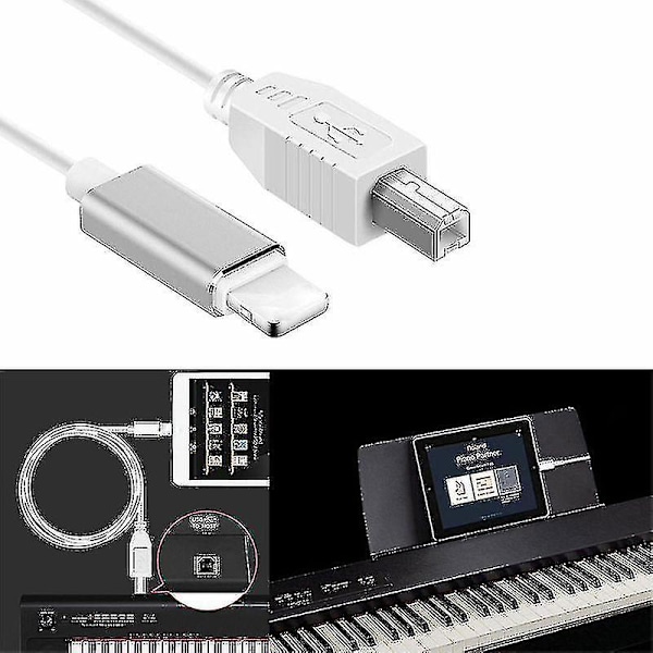 Lightning till Type-b Midi Keyboard Converter USB 2.0-kabel för iPhone 7 8 X iPad (FMY)