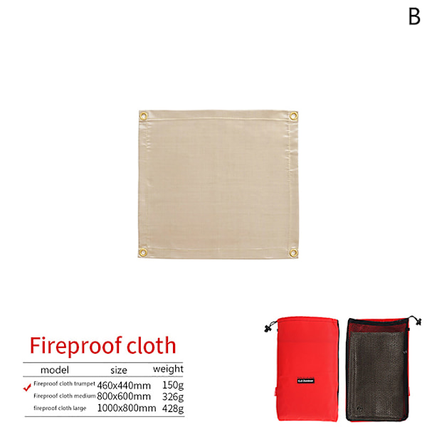 Udendørs Camping Brandsikker Dug BBQ Glasfiber Branddæmper Ins 46x44