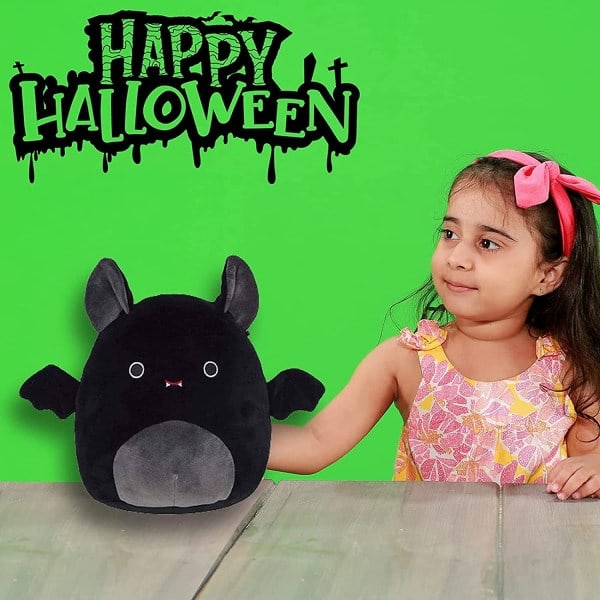 Squishmallow Flaggermus Leke 12 tommer squishmallows stor dyre plysjdukke, kosebamse, ferie bursdag Halloween hjeminnredning (Svart, 30cm) - WELLNGS