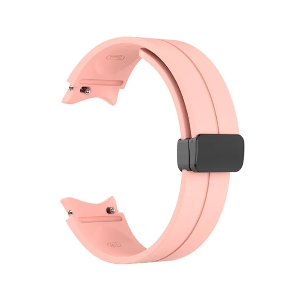 No Gap Silikonrem För Samsung Galaxy Watch 5/4 40mm 44mm 5 Pro 45mm Original Magnetiskt armbandsband För Watch 4 Klassiskt bälte pink