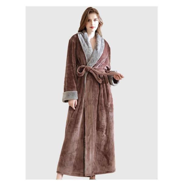 Naisten aamutakki syksy ja talvi Yupao kirjailtu LOGO kauneussalonki SPA hikipaja pyjama yöpaita, kahvi, L