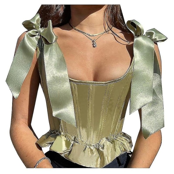 Women's Corset Green Corset Top Floral Corset Corset Lacing