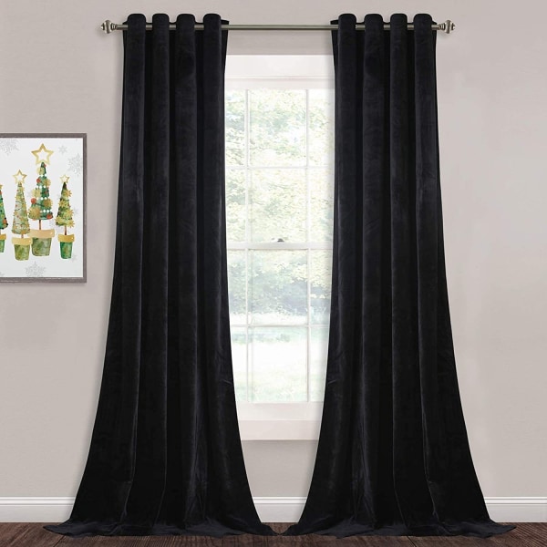 Simple Solid Color Die Cut Velvet Blackout Curtains forLiving ro