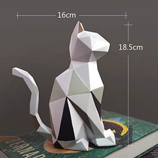 Art Cat Dekoration Staty Figurine Animal Decor Skulptur Resin Gift Arts 19cm