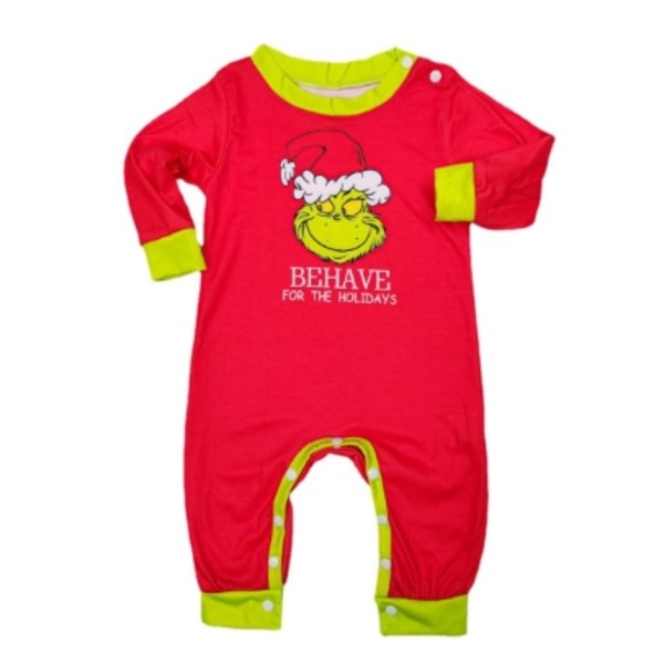 Grinch-teemainen perheen joulupyjama - Yöpuvut aikuisille, lapsille ja vauvoille Baby 6M