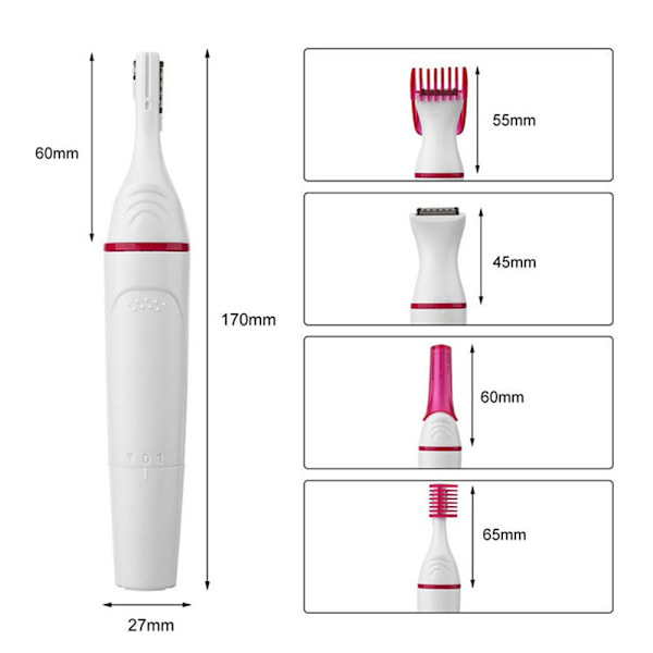 5-i-1 Epilator Elektrisk Hårfjerner Smertefri Barbermaskine Trimmer