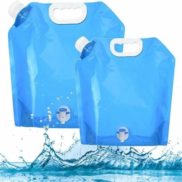 10L 1st hopfällbar vattenbehållare dricksvattenbehållare, bärbar utomhusvattenpåse, nödförvaringssats, bilvattenbehållare för sportkamera