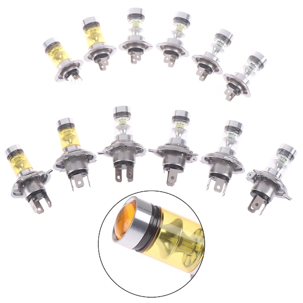 2x Bil H4/H7 9003 HB2 8000K Hi/Lo Beam 20 LED-dimljus Gul
