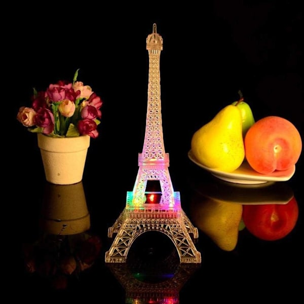 Lysande Eiffeltorn Färgglad LED Nattlampa Romantisk Paris Tower