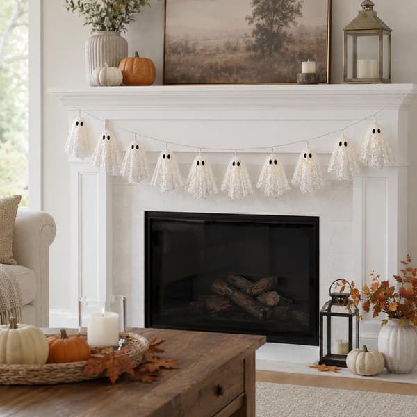 Lace Ghost LED String Lights, Halloween Decorative Hanging Garland for Indoor Use, 200 cm 200cm