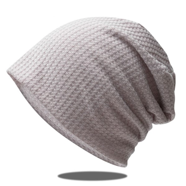 Høst- og vinterstrikket beanie-lue for kvinner, avslappet og varm grey