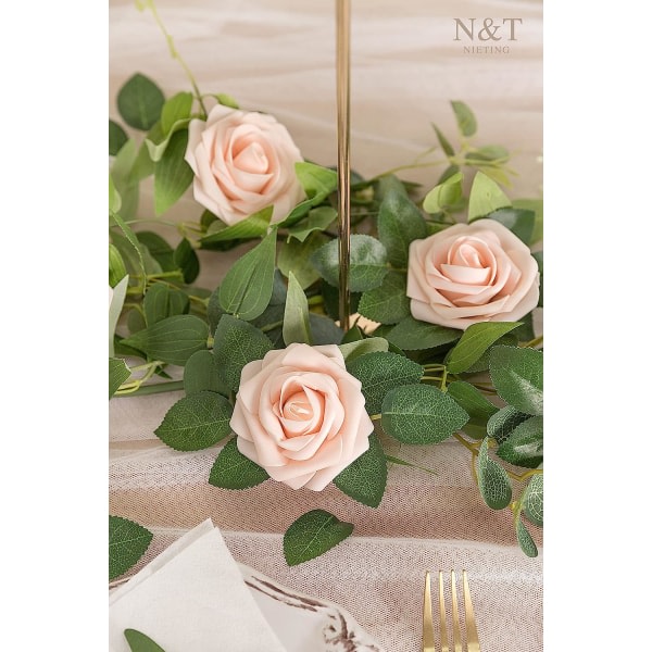 Kunstige Blomsterroser, 25 Real Touch Falske Skumroser DIY Bryllup