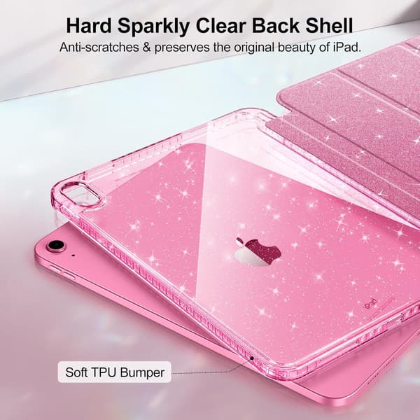 Glitter iPad Case til 11\" & 10.9\" Modeller - Pink[JUN]