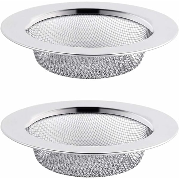 Sett med 2 stk rustfritt stål avløpsfilter, 7,5 cm avløpsfilter for vask, dusj, badekar eller vask