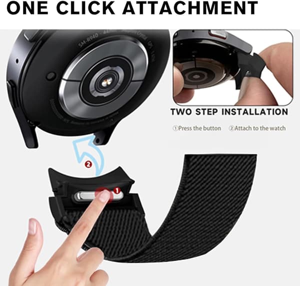 Nylon Quick Release-rem til Galaxy Watch 7/6/5/4/5 Pro/Classic/FE[JUN]