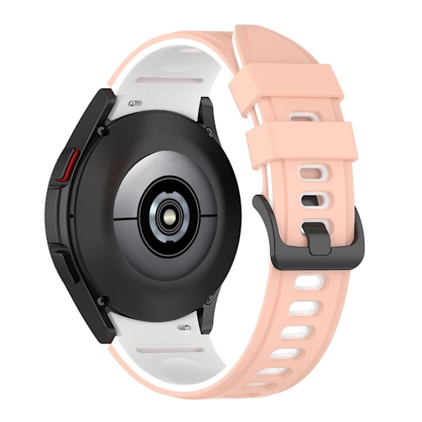 Silikoniranneke Samsung Galaxy Watch 4/5/6 40/44mm / Watch6 Classic 43mm 47mm / 5 Pro 45mm -kelloille Pink  White