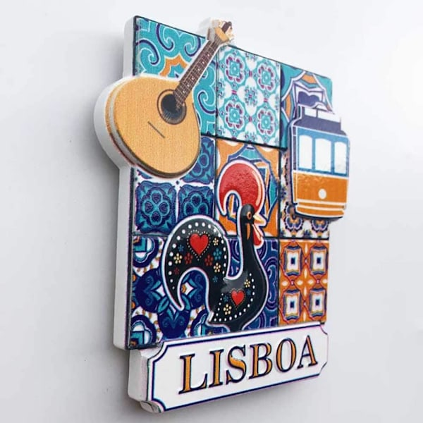 3D Lisboa Portugal Kjøleskapsmagnet Turistsouvenir Håndlaget Resi