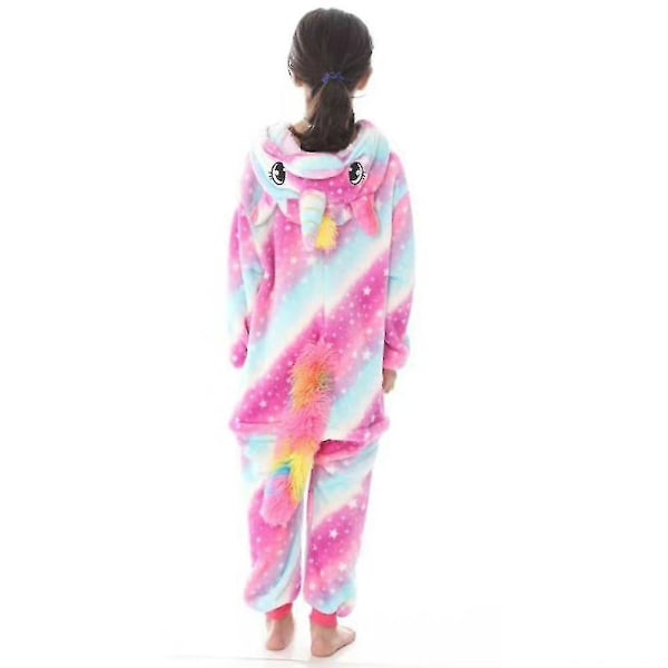 Jenter Barn Unicorn 1onesie Kostyme Pyjamas Fleece Jumpsuit Myk nattøy Pyjamas Pjs 4-7 år B