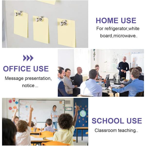 Starka Neodym Kylskåpsmagneter, 12-pack 12x16mm för Whiteboard Kontor Kök