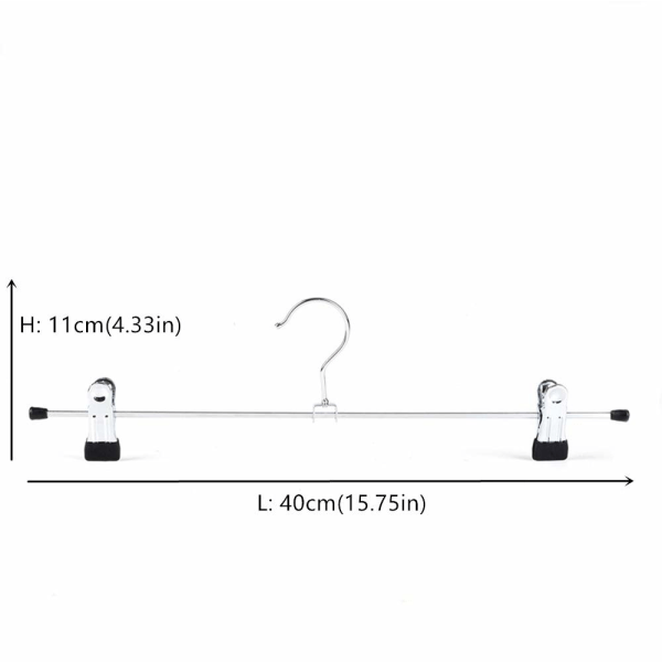 10 stycken 40cm krom järngalgar, silvermetall byxgalgar byxbyxor shorts kjol strumpor underkläder, med halkfria klämmor