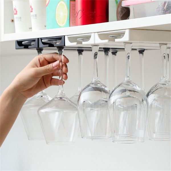 Veggmontert vinglassholder hvit white