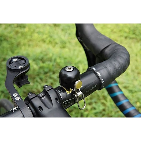 Universal Cykelklokke - Messinghammer & Dobbelte Monteringsstropper (22-36mm Styr) | Kompakt 45g Sikkerhedsadvarsel