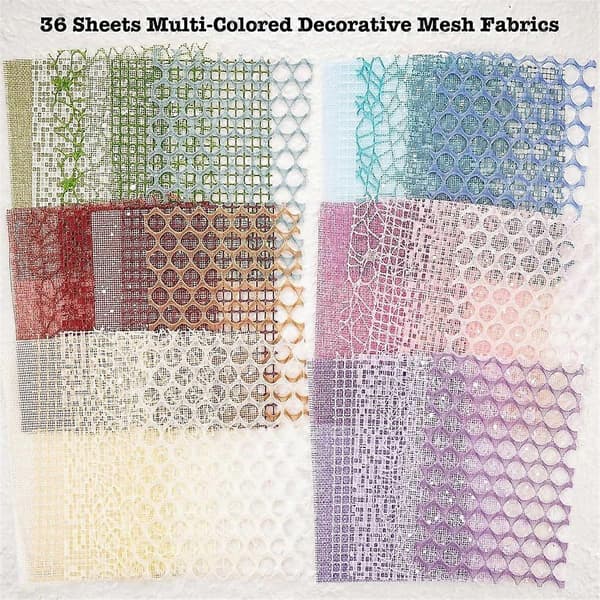 90 ark scrapbook-papper och dekorativt nättyg blandat set - 6-pack blandat specialpapper för scrapbooking, B[JUN]